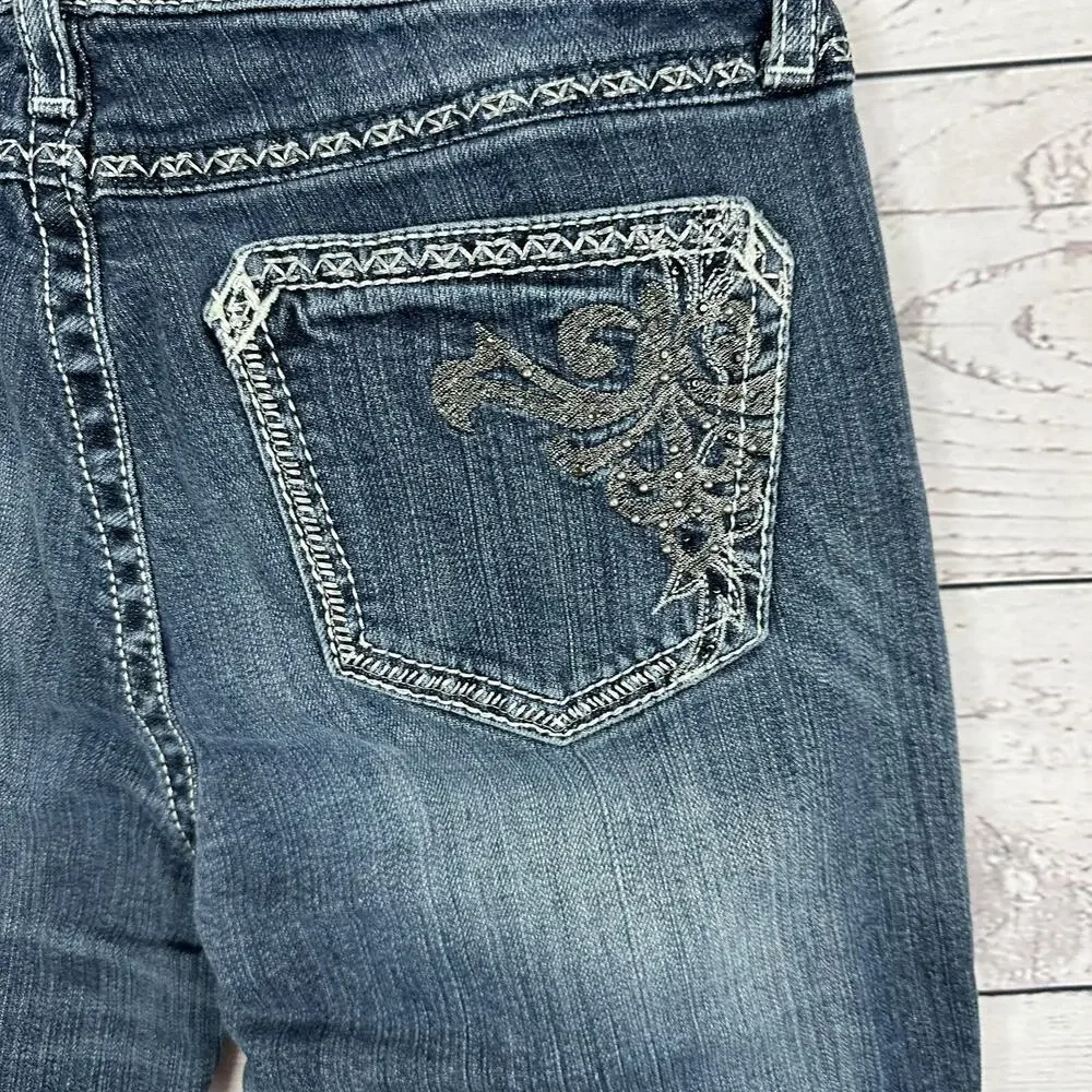 Wrangler Rock 47‎ Jeans Womens 6 Blue Bootcut Western Cowgirl Rodeo Ranch
